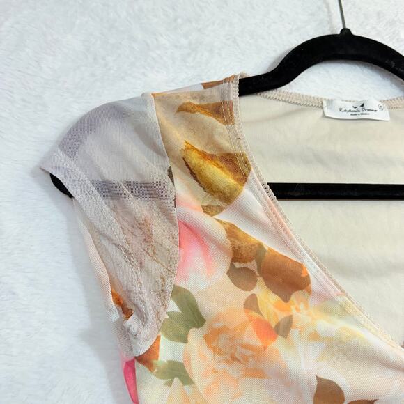 Y2K Rebellious Dreamer XS Babydoll Crop Top V-Neck Floral Girly Coquette Cottage - Picture 3 of 8